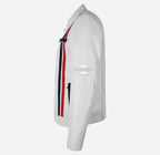 SR Racer Men's White Leather Biker Jacket Racer Motorbike Jacket