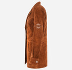 BECKSTE Women's Suede Trench Coat Blazer