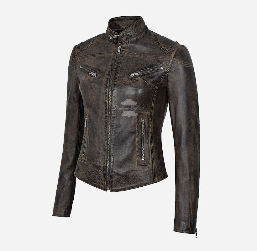 SPEED Women's Leather Racer Jacket