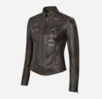 SPEED Women's Leather Racer Jacket