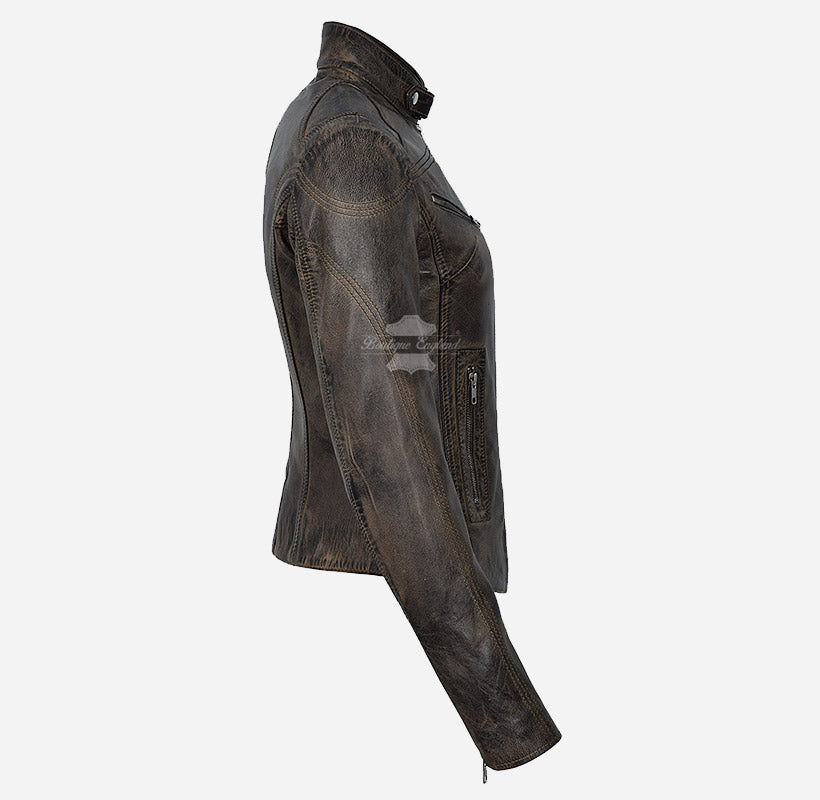 SPEED Women's Leather Racer Jacket
