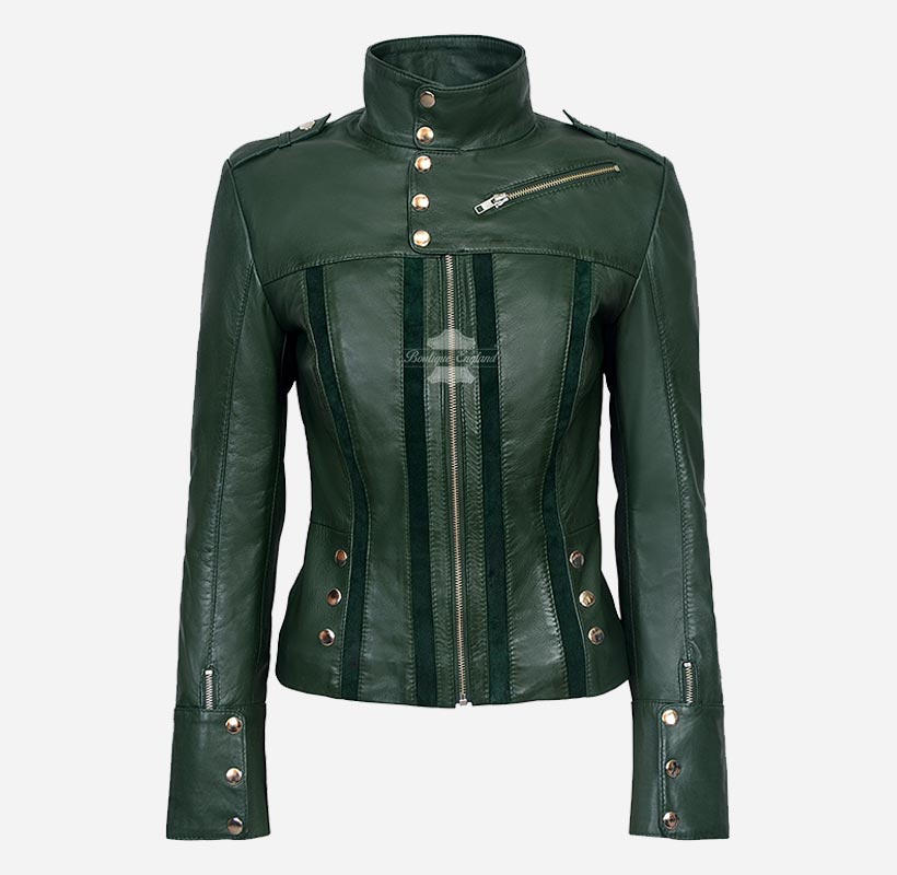 GLENVILLE Ladies Leather Jacket Casual Biker Style Jacket
