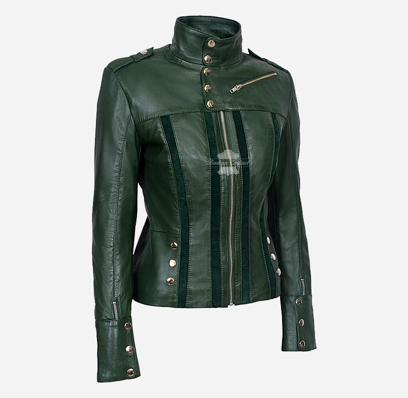 GLENVILLE Ladies Leather Jacket Casual Biker Style Jacket