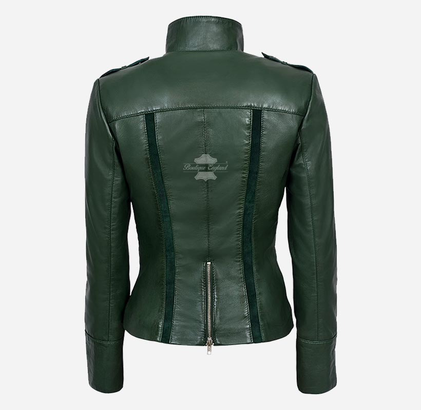 GLENVILLE Ladies Leather Jacket Casual Biker Style Jacket
