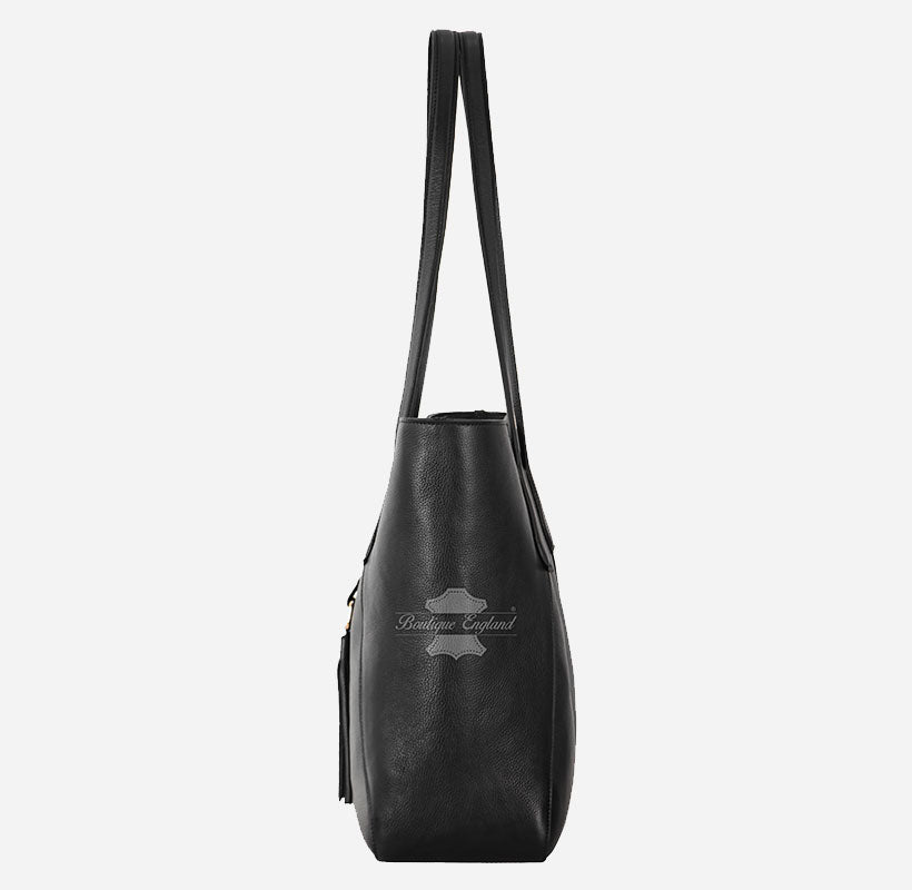 Women’s Black Leather Tote Bag Hobo Shoulder Bag