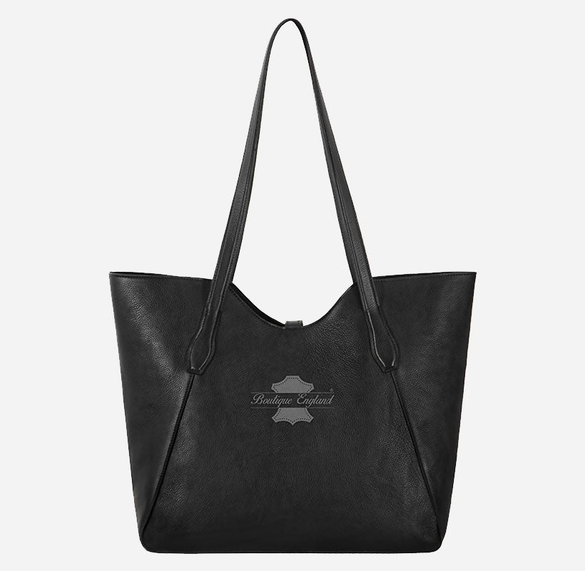 Women’s Black Leather Tote Bag Hobo Shoulder Bag
