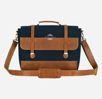 Vintage Waxed Leather Canvas Laptop Bag Crossbody Bag