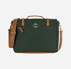 Vintage Waxed Leather Canvas Laptop Bag Crossbody Bag