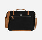 Vintage Waxed Leather Canvas Laptop Bag Crossbody Bag