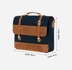 Vintage Waxed Leather Canvas Laptop Bag Crossbody Bag