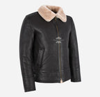 HARBIN Men's Classic B3 Original Sheepskin Jacket Brown Shearling Jacket