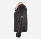 HARBIN Men's Classic B3 Original Sheepskin Jacket Brown Shearling Jacket