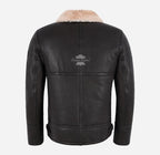 HARBIN Men's Classic B3 Original Sheepskin Jacket Brown Shearling Jacket