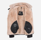 HARBIN Men's Classic B3 Original Sheepskin Jacket Brown Shearling Jacket