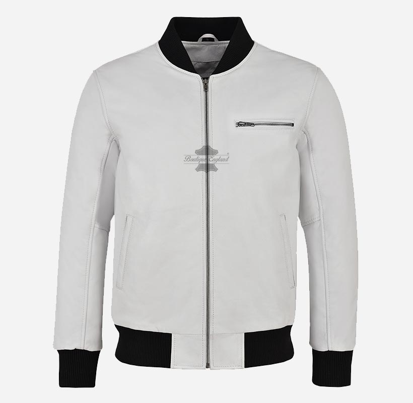 70'S Classic Leather Bomber Jacket For Men's Retro Varsity Jacket