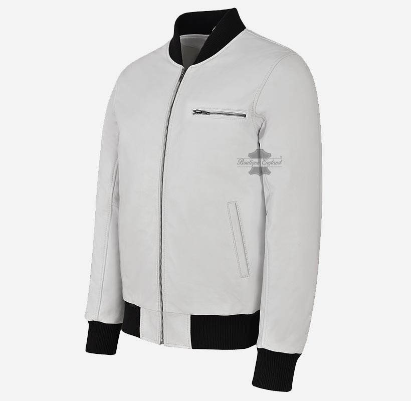 70'S Classic Leather Bomber Jacket For Men's Retro Varsity Jacket