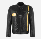 SR Racer Men's Leather Biker Jacket Racer Motorbike Leather Jacket