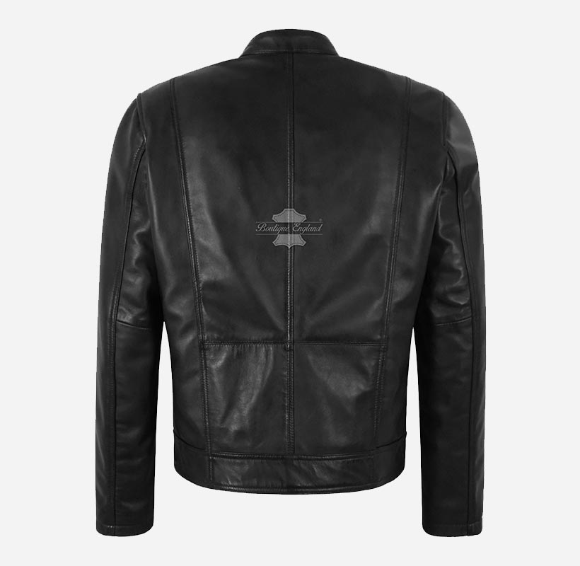 SR Racer Men's Leather Biker Jacket Racer Motorbike Leather Jacket