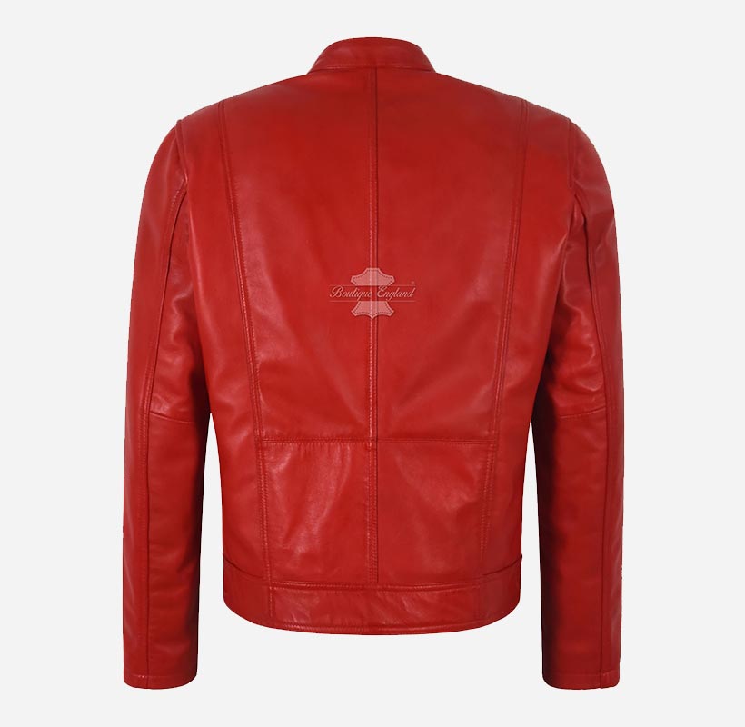 SR Racer Men's Leather Biker Jacket Racer Motorbike Leather Jacket