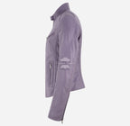 SPEED Women’s Leather Racer Jacket in Lavender