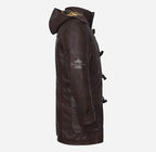 TOGGLE Men's Leather Duffle Coat With Hood