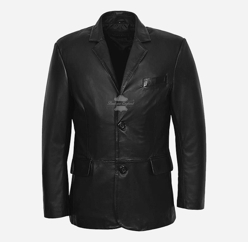 SANTINO Men's Leather Blazer Jacket Soft Leather Coat