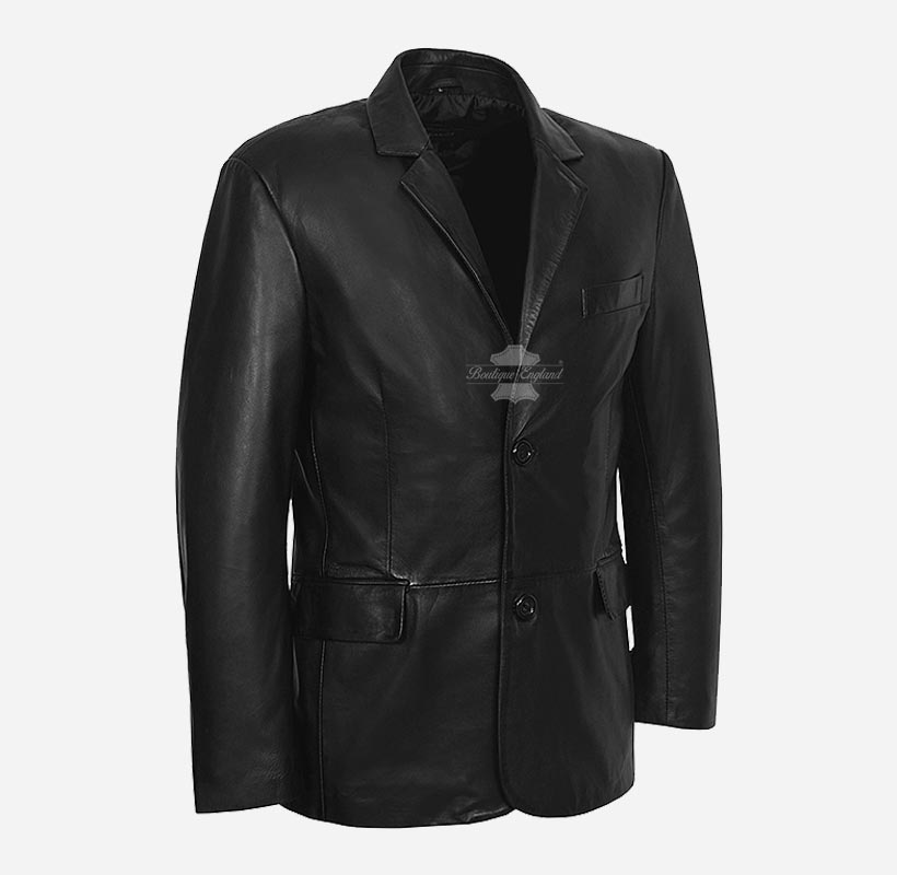 SANTINO Men's Leather Blazer Jacket Soft Leather Coat