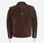 BRANDO Men's Suede Leather Classic Biker Jacket