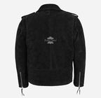 BRANDO Men's Suede Leather Classic Biker Jacket