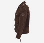 BRANDO Men's Suede Leather Classic Biker Jacket