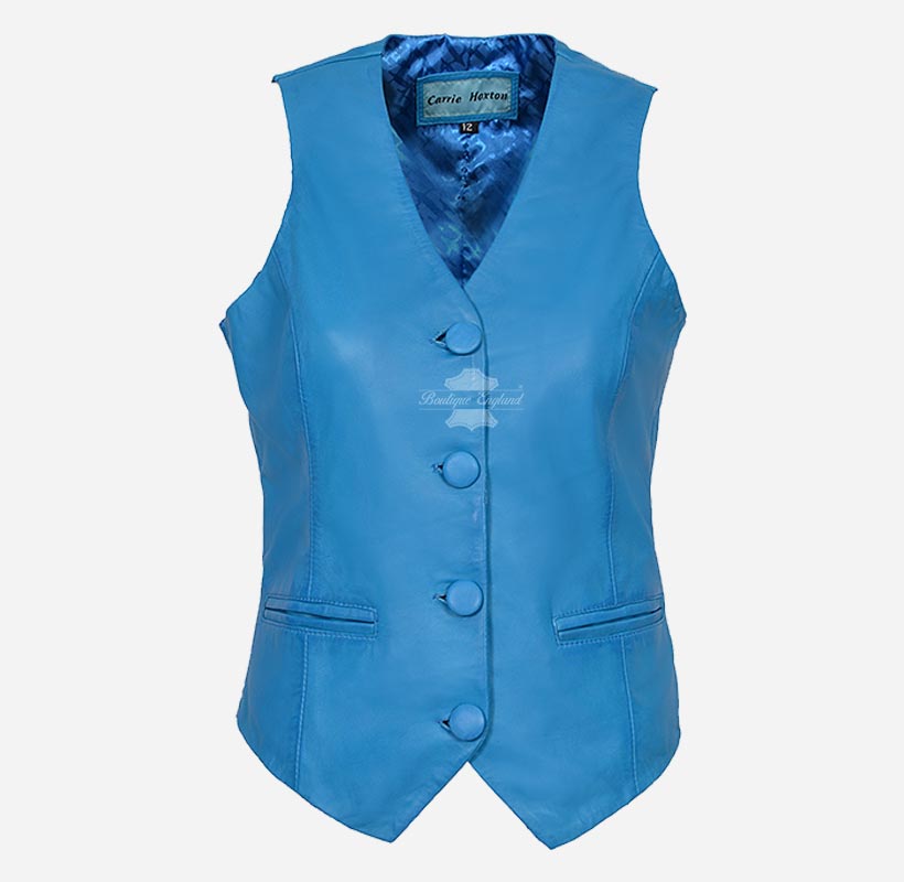 ZITA Ladies Leather Waistcoat Party Casual Soft Leather Vest