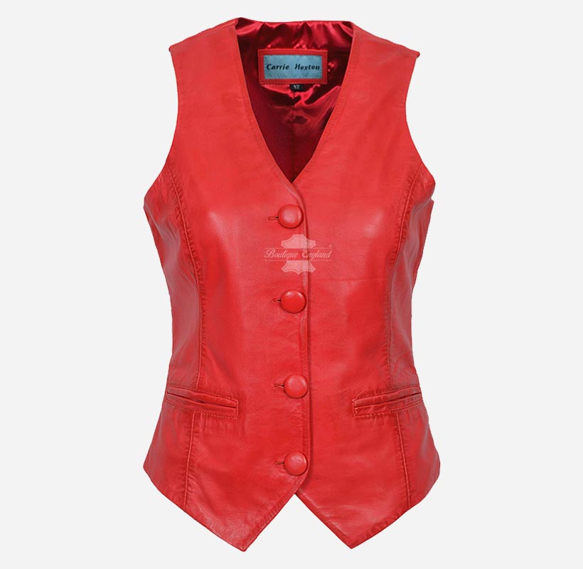 ZITA Ladies Leather Waistcoat Party Casual Soft Leather Vest