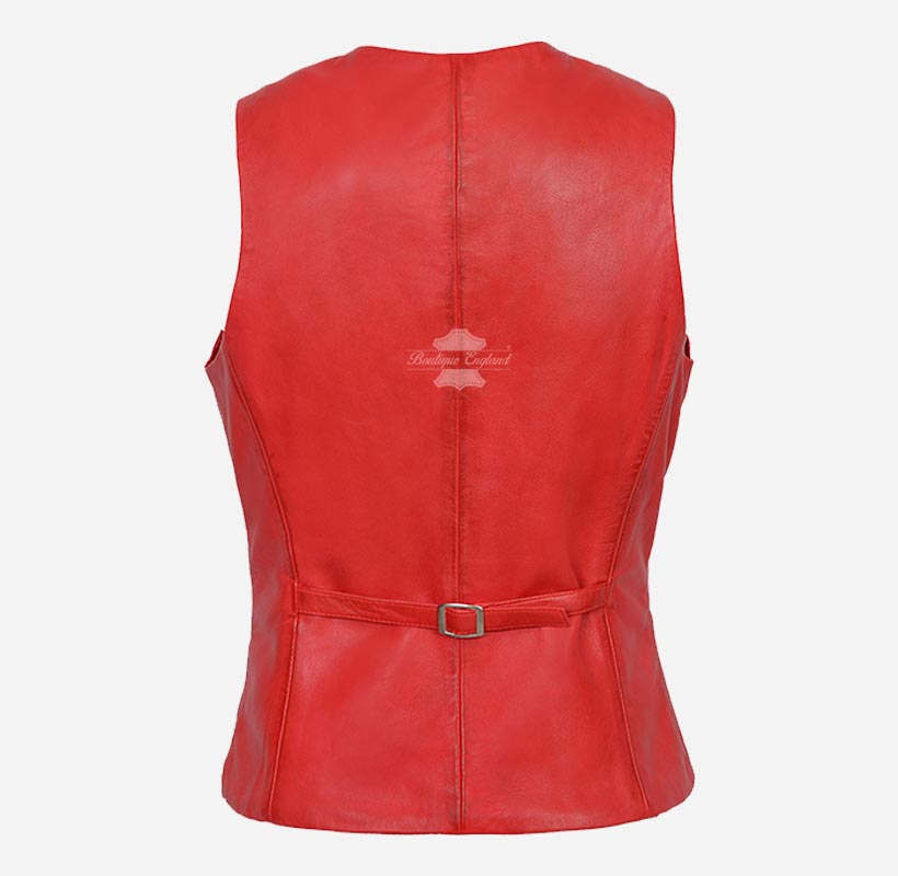 ZITA Ladies Leather Waistcoat Party Casual Soft Leather Vest