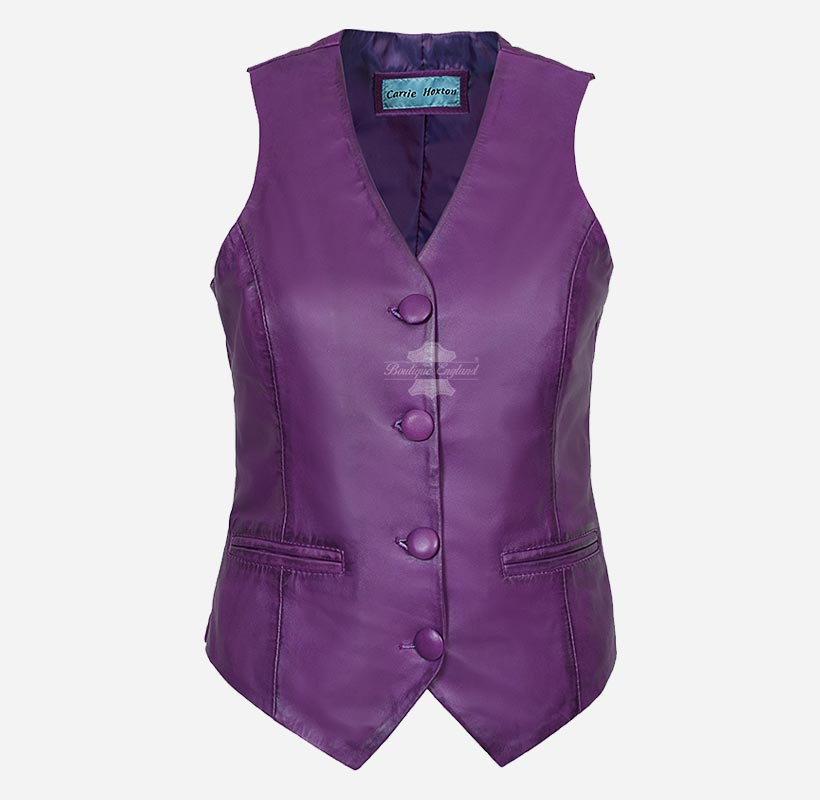 ZITA Ladies Leather Waistcoat Party Casual Soft Leather Vest