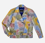 PICASSO Leather Jacket Multicolored Waxed Mens Leather Biker Jacket