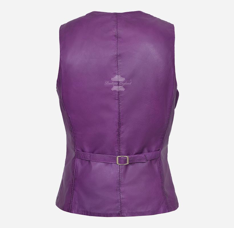 ZITA Ladies Leather Waistcoat Party Casual Soft Leather Vest