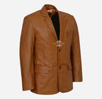 SANTINO Men's Leather Blazer Jacket Soft Leather Coat