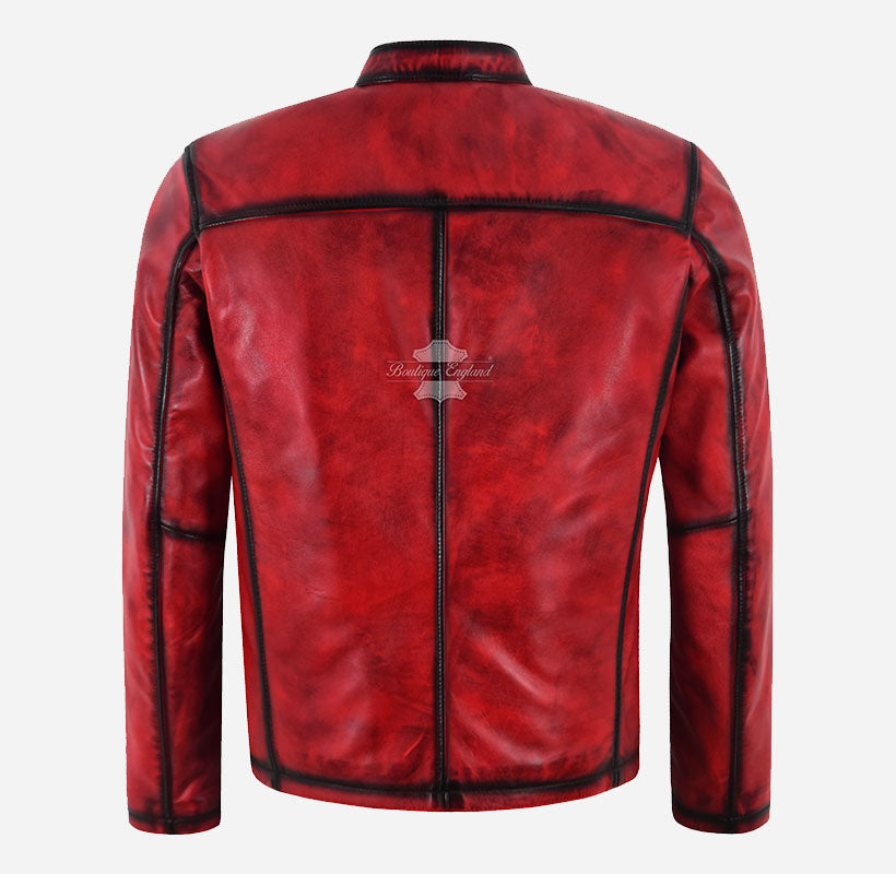 BRUISER Men's Vintage Red Leather Jacket