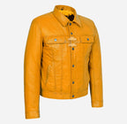 TRUCKER Men's Denim Style Leather Jacket