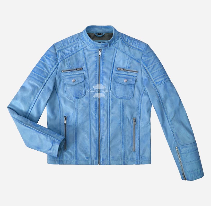 ELORA Ladies Leather Biker Jacket Slim Fit Leather Jacket