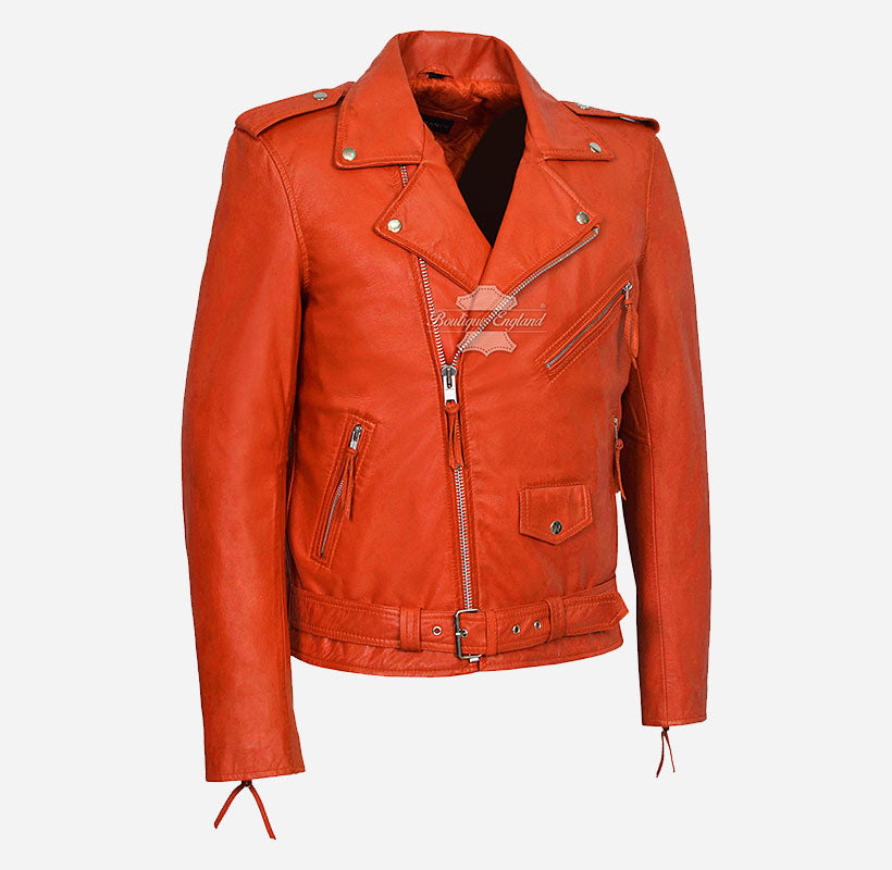 BRANDO Leather Biker Jacket Classic Men's Leather Jacket