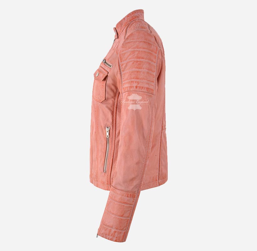 ELORA Ladies Leather Biker Jacket Slim Fit Leather Jacket