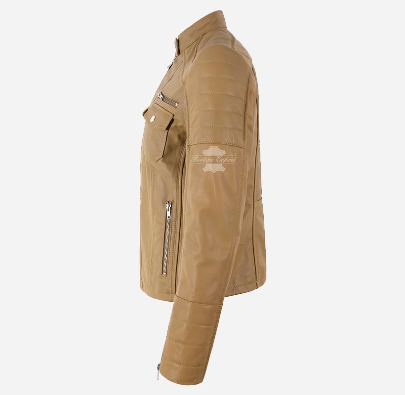 ELORA Ladies Leather Biker Jacket Slim Fit Leather Jacket