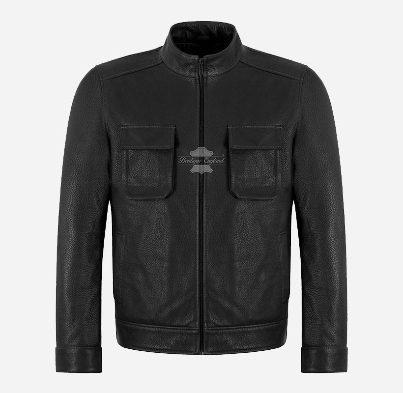 JETT Men’s Black Leather Racer Jacket