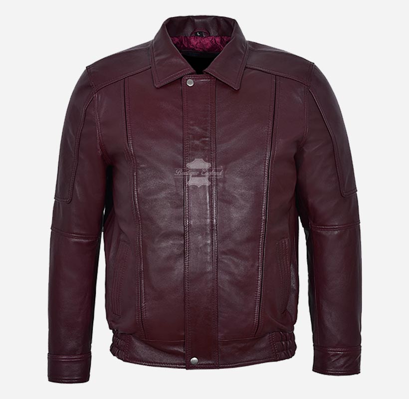 ESSEX Men's Leather Blouson Jacket Classic Soft Leather Jacket
