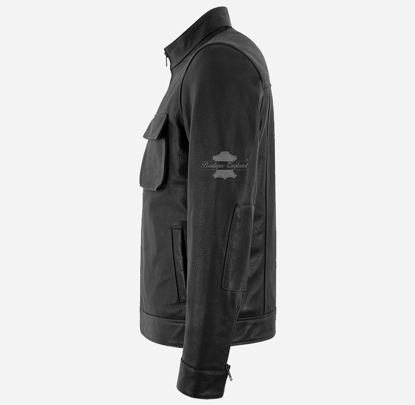 JETT Men’s Black Leather Racer Jacket