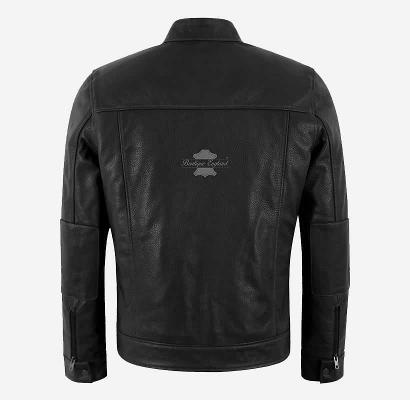 JETT Men’s Black Leather Racer Jacket
