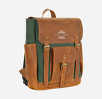 Waxed Canvas Leather Backpack Laptop Bag With Leather Detailing
