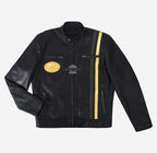 SR Racer Men's Leather Biker Jacket Racer Motorbike Leather Jacket