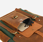 Waxed Canvas Leather Backpack Laptop Bag With Leather Detailing